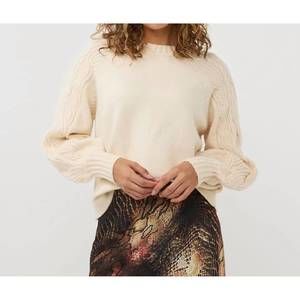 NEW ESQUALO cable knit sleeve sweater in cream